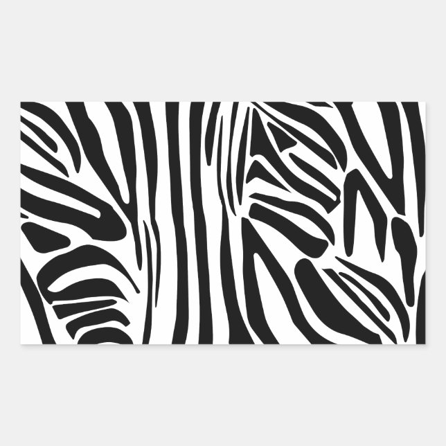 Zebra pattern rectangular sticker (Front)