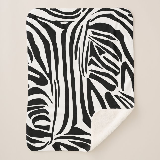 Zebra pattern sherpa blanket (Front)