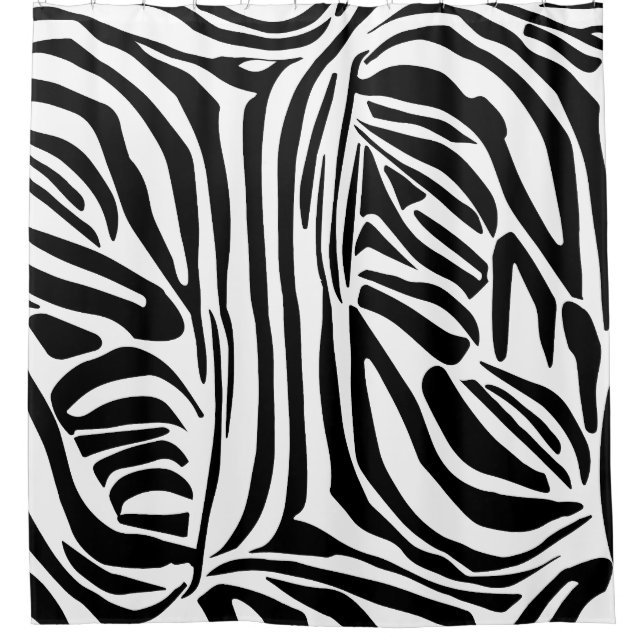 Zebra pattern shower curtain (Front)
