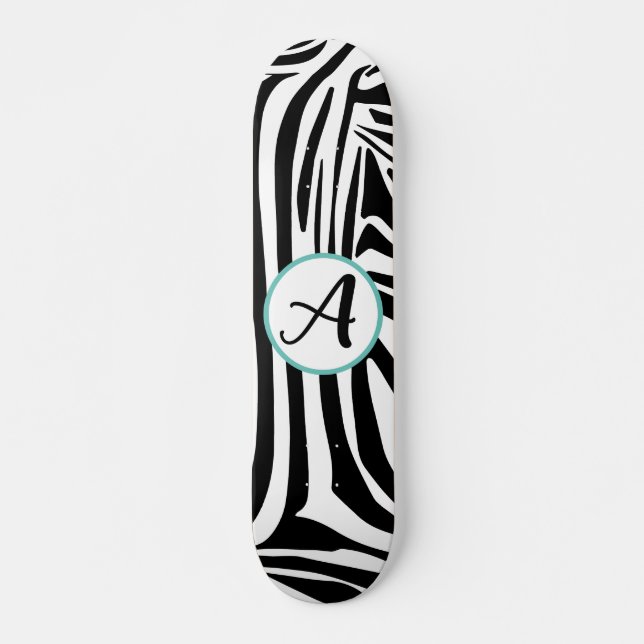 Zebra Pattern Skateboard (Front)