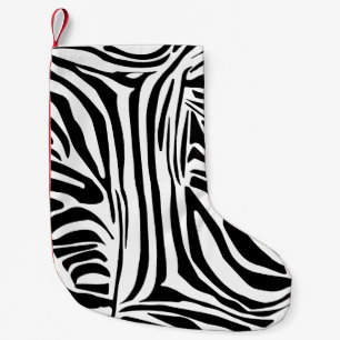 Zebra pattern small christmas stocking