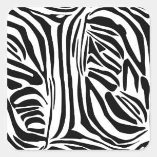 Zebra pattern square sticker