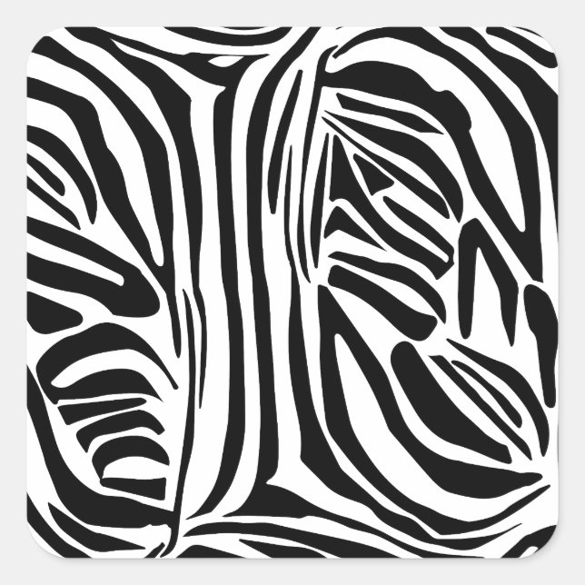Zebra pattern square sticker (Front)