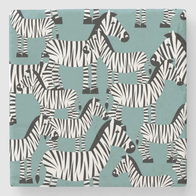 Zebra Pattern Stone Coaster (Front)