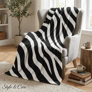 Zebra Pattern Stylish Cosy Living Room Fleece Blanket
