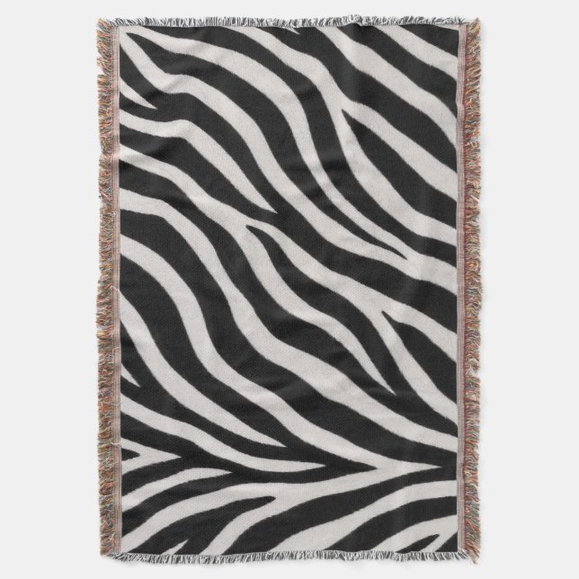 Zebra Pattern Stylish Cosy Living Room Throw Blanket (Front Vertical)