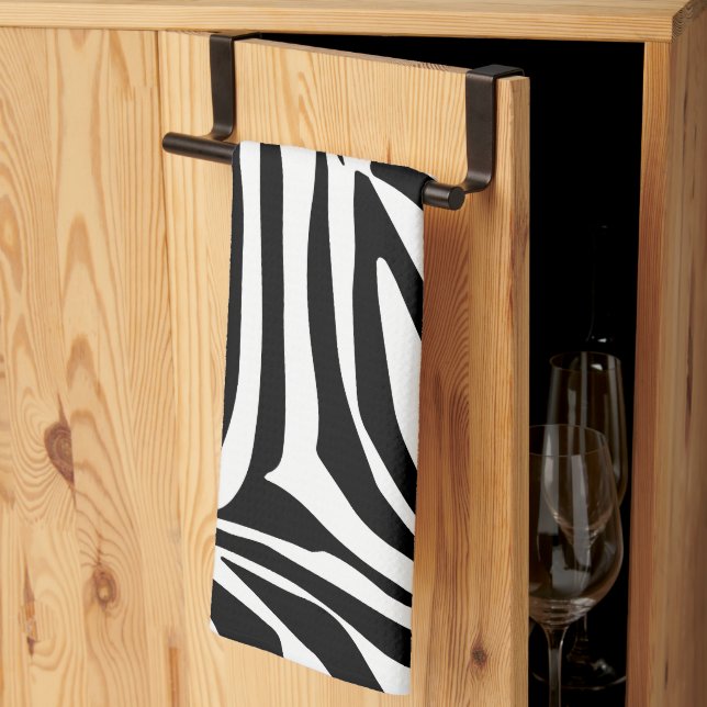 Zebra pattern tea towel (Thirds Fold)