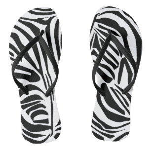 Zebra pattern thongs