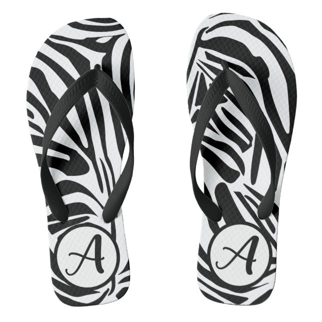 Zebra Pattern Thongs (Footbed)