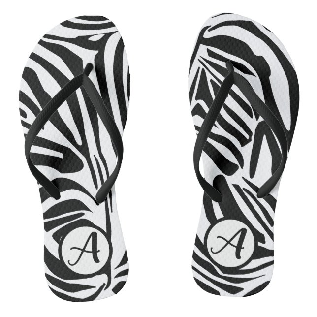 Zebra Pattern Thongs (Footbed)