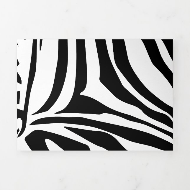 Zebra pattern Tri-Fold holiday card (Cover)