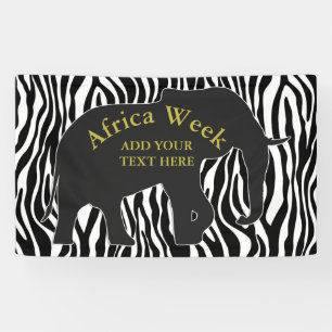 Zebra Pattern with Elephant + your ideas Banner