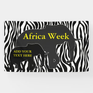 Zebra Pattern with Elephants + your ideas Banner