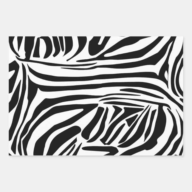 Zebra pattern wrapping paper sheet (Front)