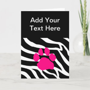 Zebra Paw Print Card