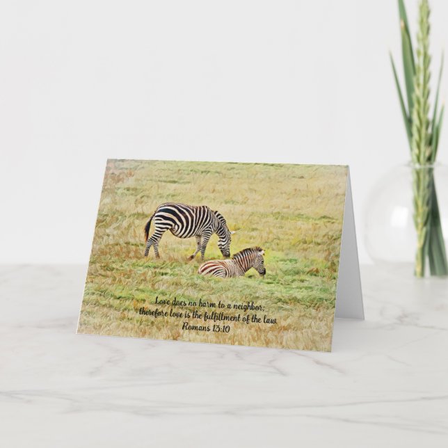 Zebra Peace Bible Verse Note Card (Front)