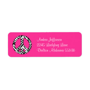 Zebra Peace Sign Address Labels