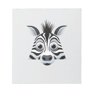 Zebra Peeking Cute Adorable Funny Animal Cartoon Notepad