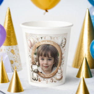 Zebra Photo Frame for Kids' Birthday Parties Paper Cups