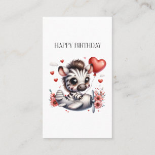 Zebra Pilot Birthday Business Card