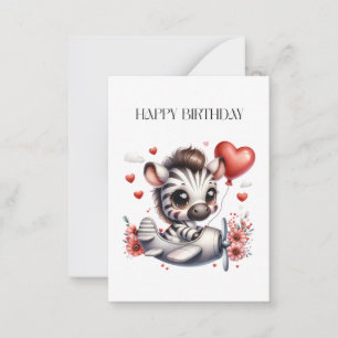 Zebra Pilot Birthday Card