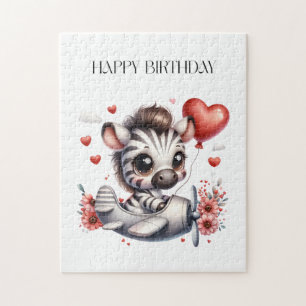 Zebra Pilot Birthday Jigsaw Puzzle