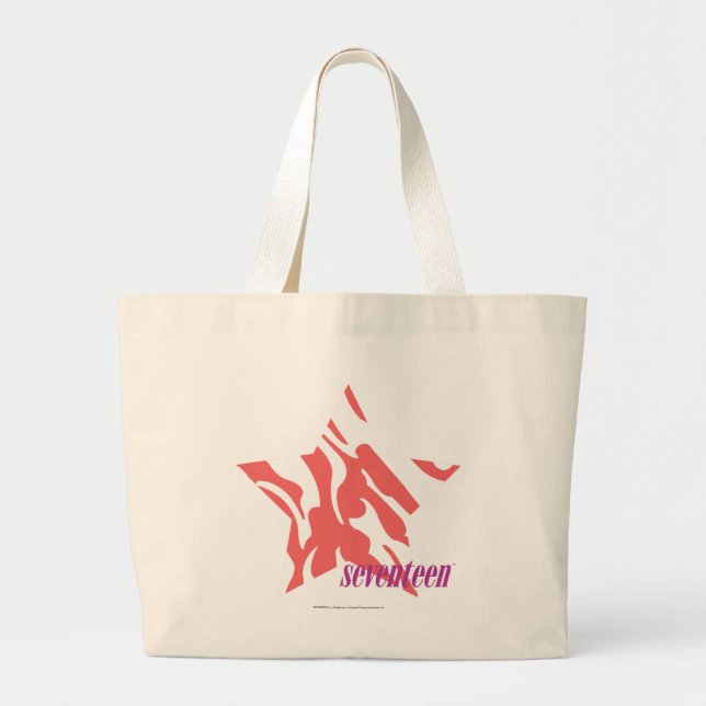 Zebra Pink 3 Large Tote Bag (Front)