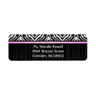 Zebra Pink Accent Return Avery Label Return Address Label