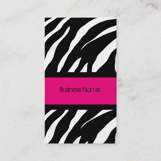 ZEBRA PINK AND BLACK Business Card (Front)