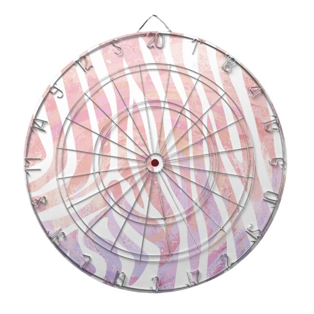 Zebra Pink and White Print Dartboard (Front)