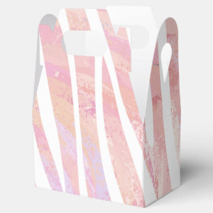 Zebra Pink and White Print Favour Box