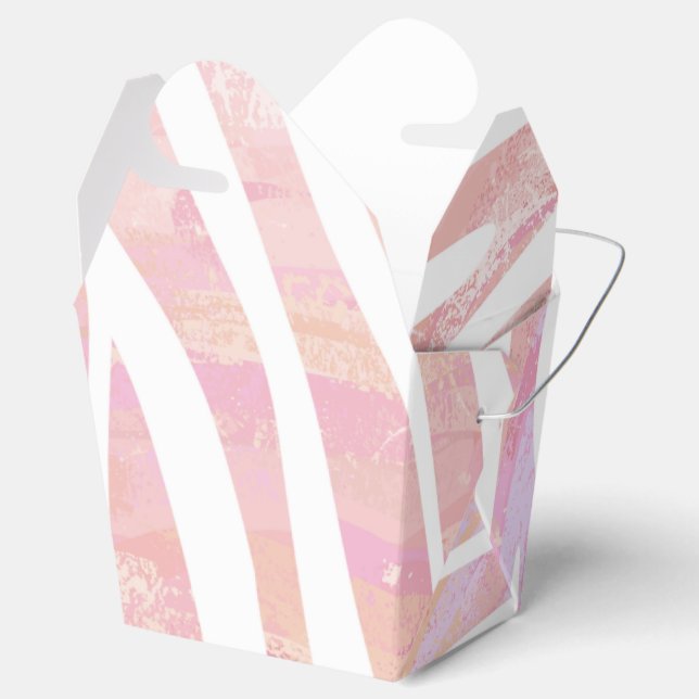 Zebra Pink and White Print Favour Box (Opened)