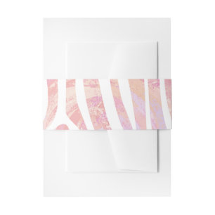 Zebra Pink and White Print Invitation Belly Band