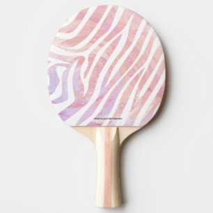 Zebra Pink and White Print Ping Pong Paddle