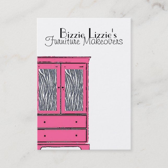 Zebra Pink Armoire Business Card (Front)