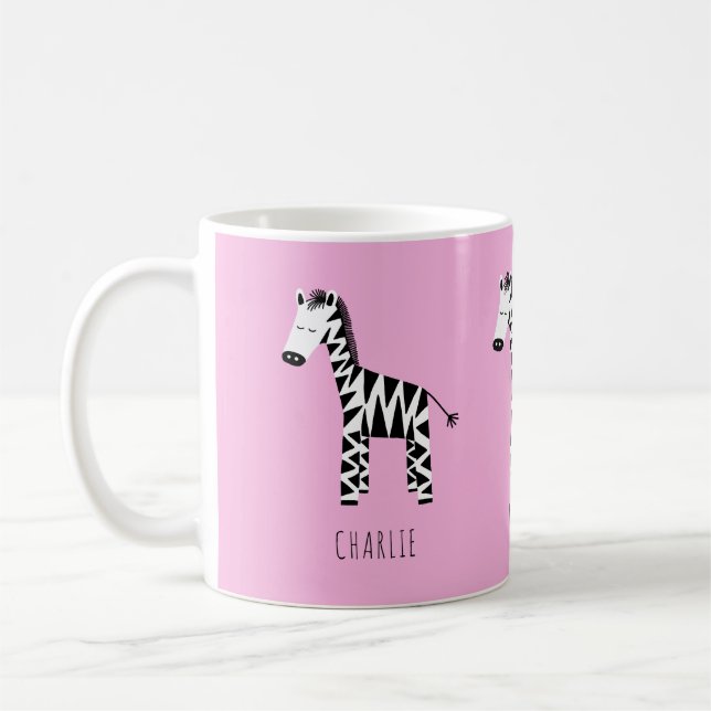 Zebra Pink Coffee Mug (Left)