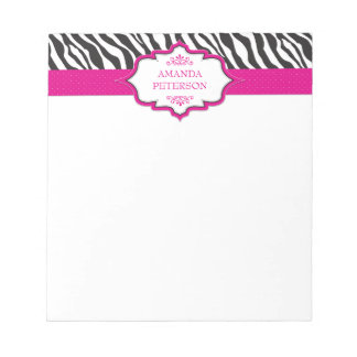 Zebra Pink Ribbon Notepad