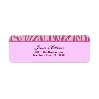 Zebra Pink Stripe Return Address Label