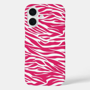 Zebra Pink Stripes iPhone 16 Case
