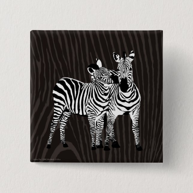 Zebra Play 15 Cm Square Badge (Front)