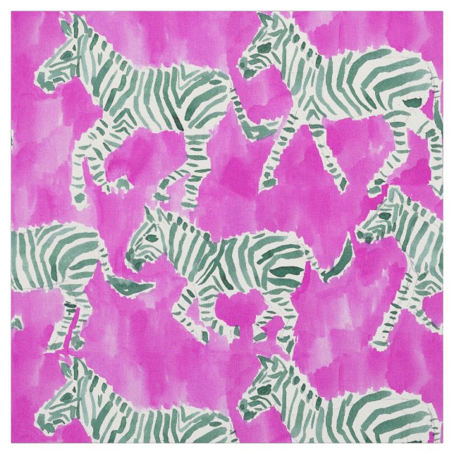 ZEBRA PLAY Chic Safari Watercolor Fabric (Swatch)