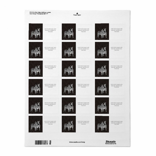 Zebra Play Label (Full Sheet)