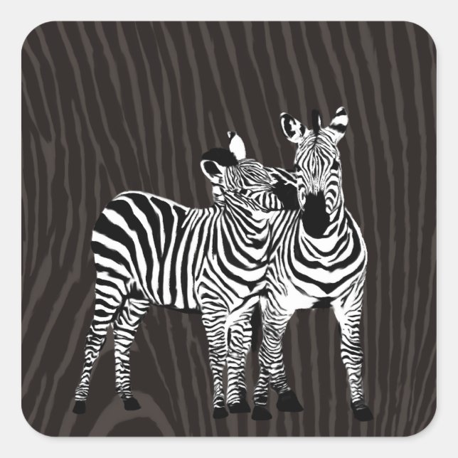 Zebra Play Square Sticker (Front)