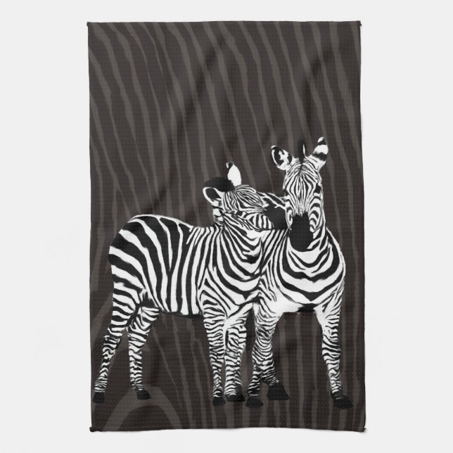 Zebra Play Tea Towel (Vertical)