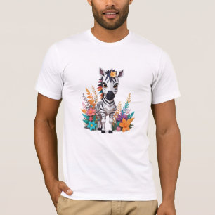 Zebra Playful Adorable Fun Animal Colourful Joyful T-Shirt