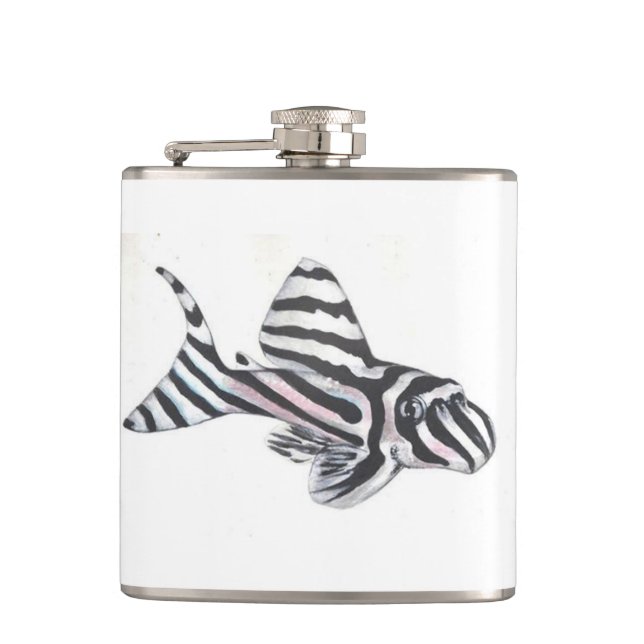 Zebra Pleco L46 Catfish Small Flask (Front)