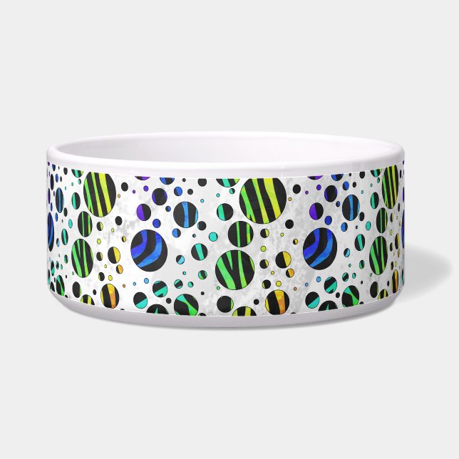 Zebra Polka Dot Black and Rainbow Print (Right)