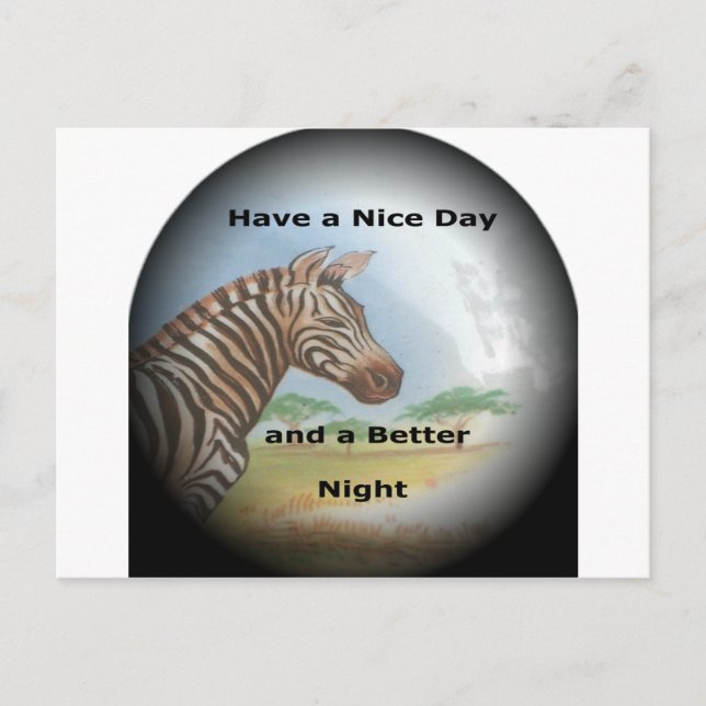 Zebra Portrait, Amboseli: he Spirit of the Savanna Postcard (Front)