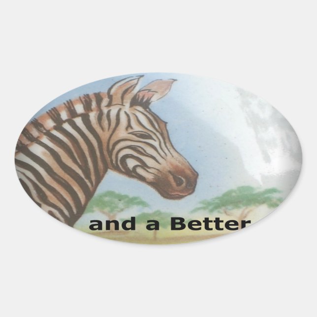 Zebra Portrait, Amboseli: The Spirit of the Savann Oval Sticker (Front)