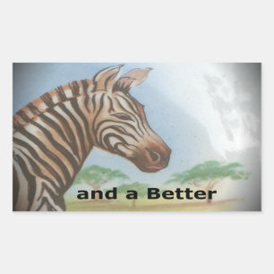 Zebra Portrait, Amboseli: The Spirit of the Savann Rectangular Sticker